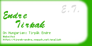 endre tirpak business card