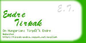 endre tirpak business card